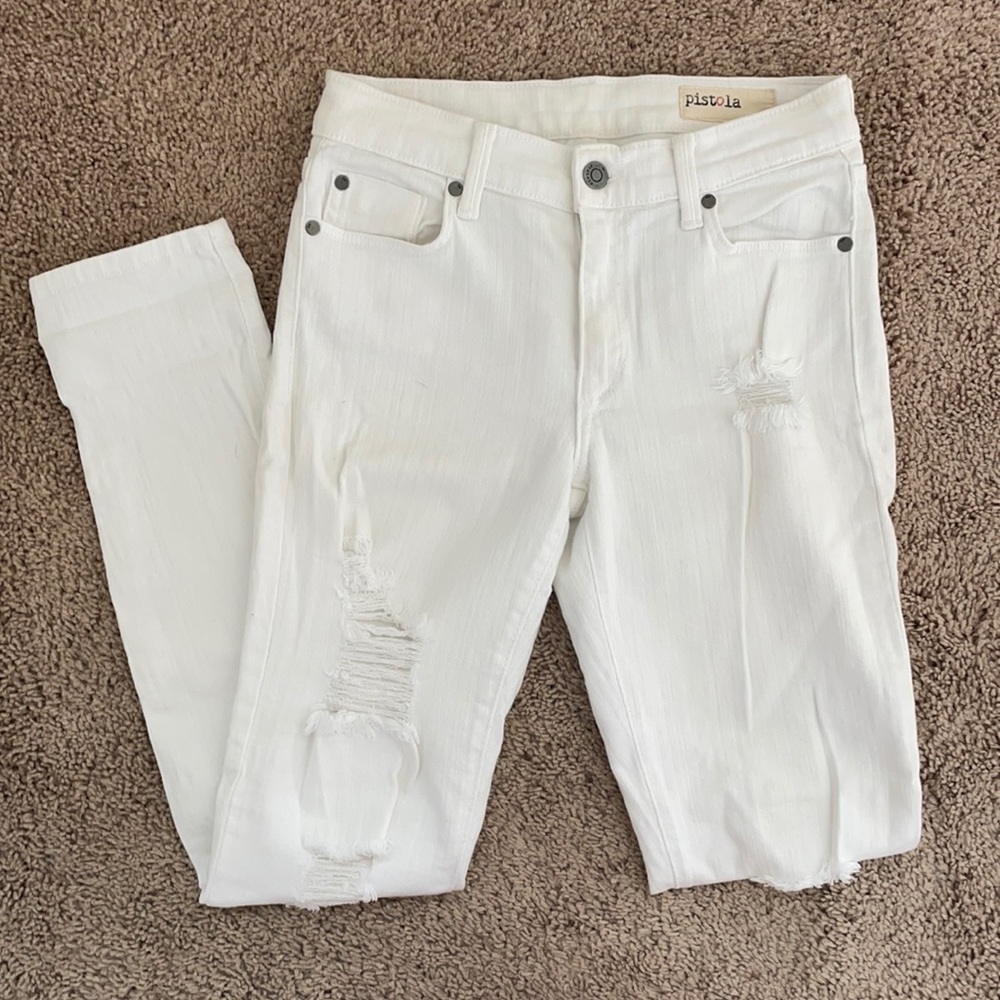 Pistola Mid Rise Distressed Jeans